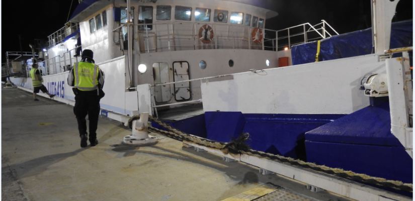 AFMA Officer inspecting the FV Antarctic Chieftain