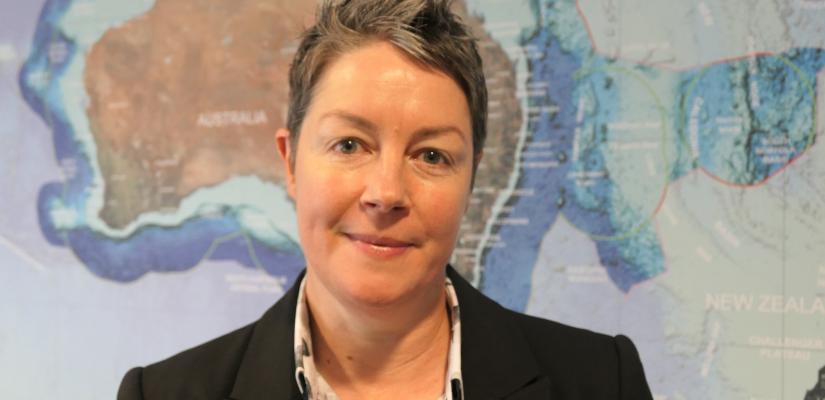 Anna Willock Anna Willock standing in front of a map of Australia