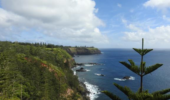 Image of sea and coastline on Norfolk Island