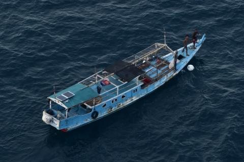 Suspected illegal foreign fishing vessel apprehended northeast of Darwin